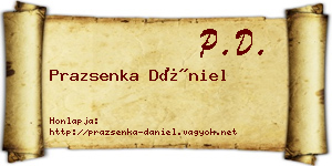 Prazsenka Dániel névjegykártya